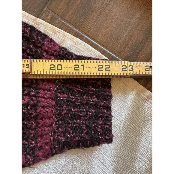Lane Bryant Sweater Womens 14/16 Burgundy Striped Knit‎ Heavy Pullover V Neck - Picture 7 of 11